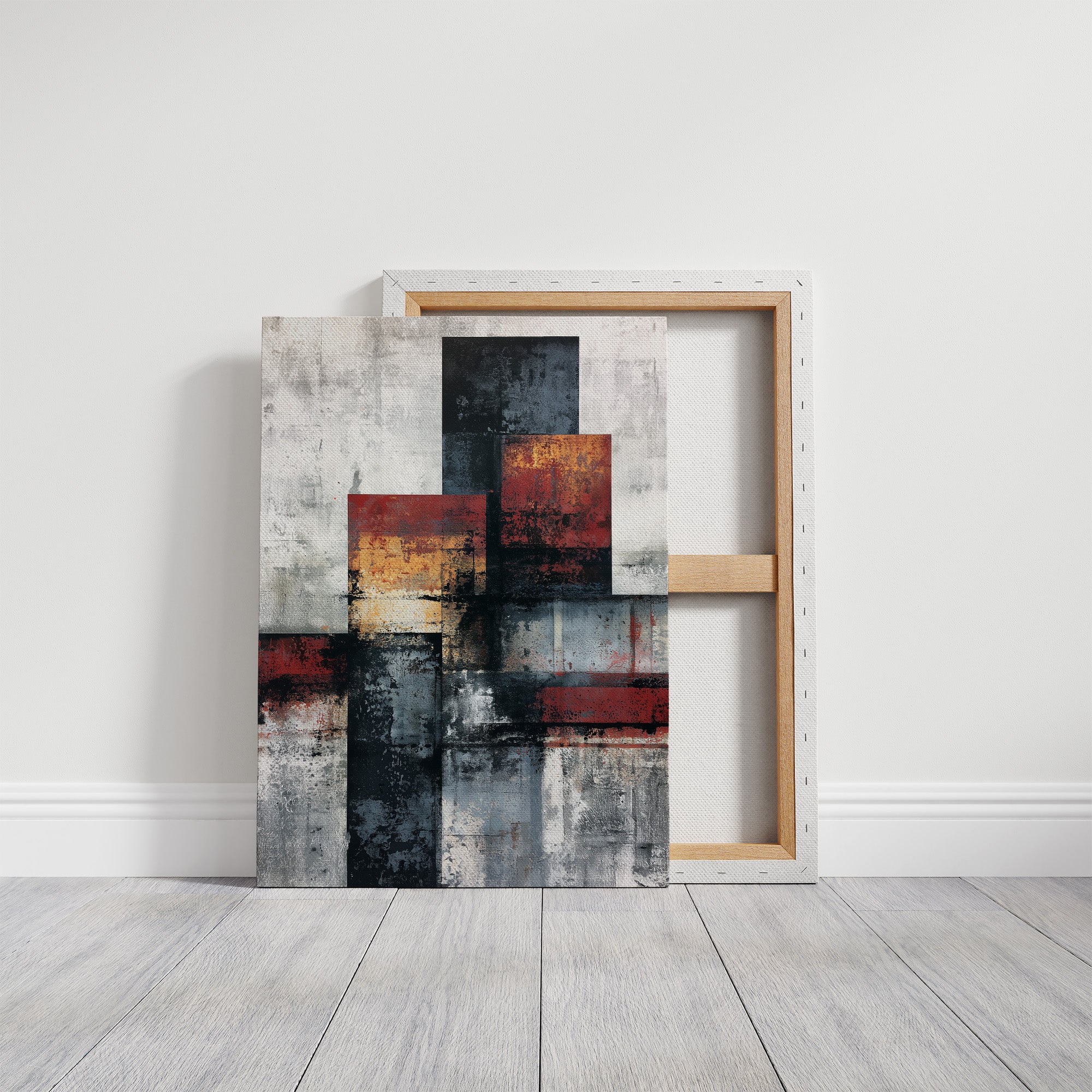 Rust and Concrete — Industrial Color Block Abstract