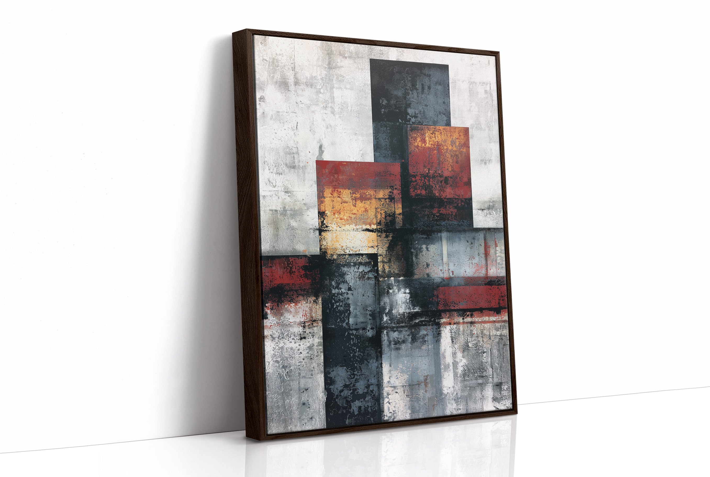 Rust and Concrete — Industrial Color Block Abstract