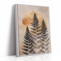 Fern Silhouettes Against Golden Light