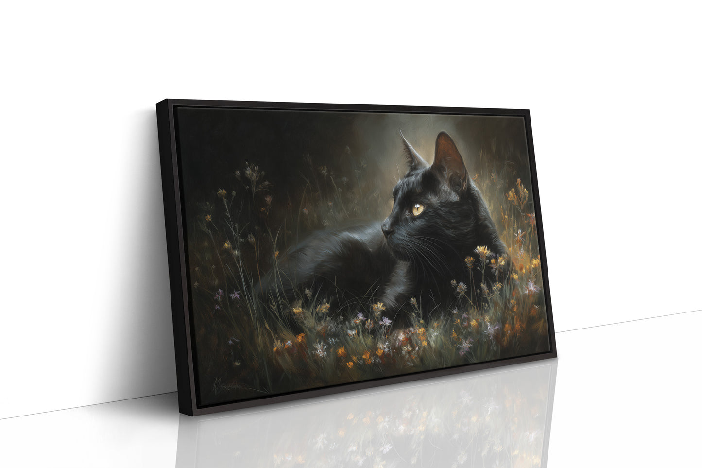 Midnight Prowler Among Wildflowers