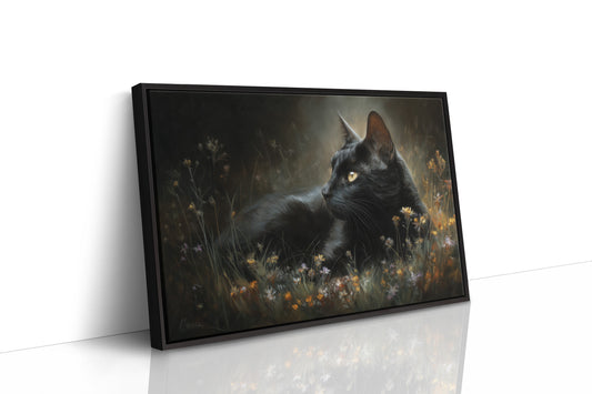 Midnight Prowler Among Wildflowers