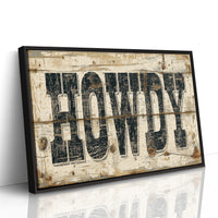 Howdy Weathered Wood Sign
