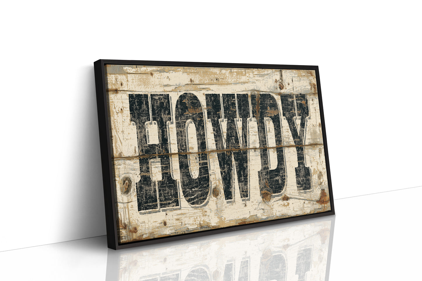 Howdy Weathered Wood Sign