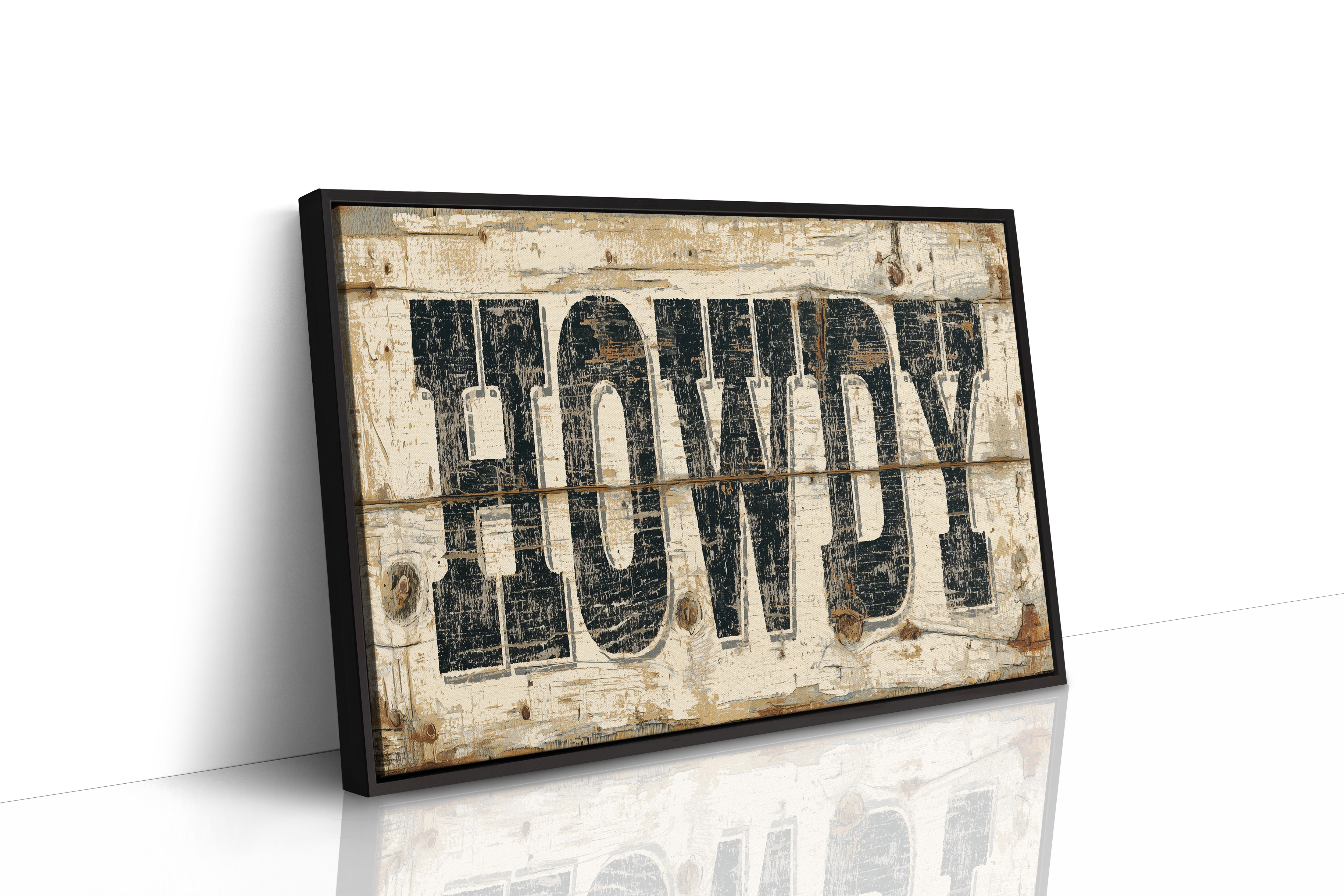 Howdy Weathered Wood Sign
