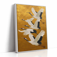 Cranes Dance In Golden Morning