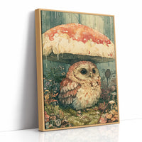Sheltering Owl Beneath the Toadstool