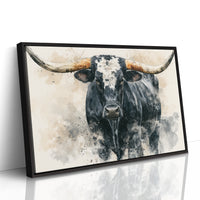 Longhorn Watercolor Portrait