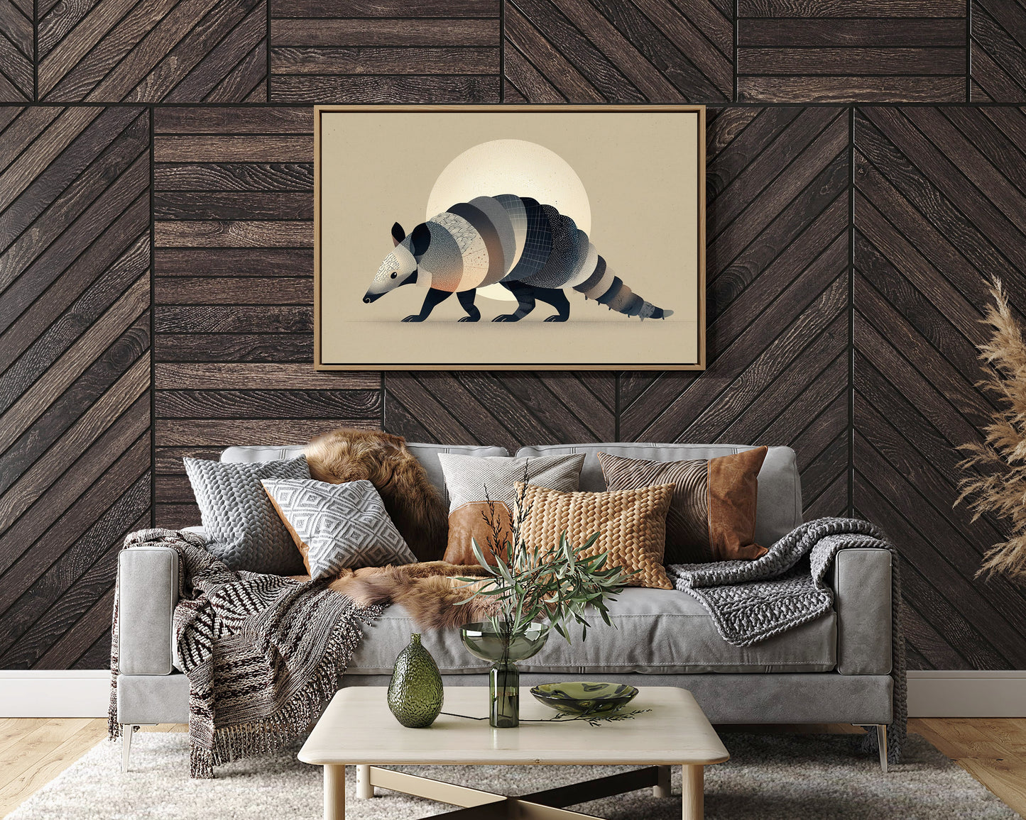 Moonlit Armadillo Carries Desert Patterns