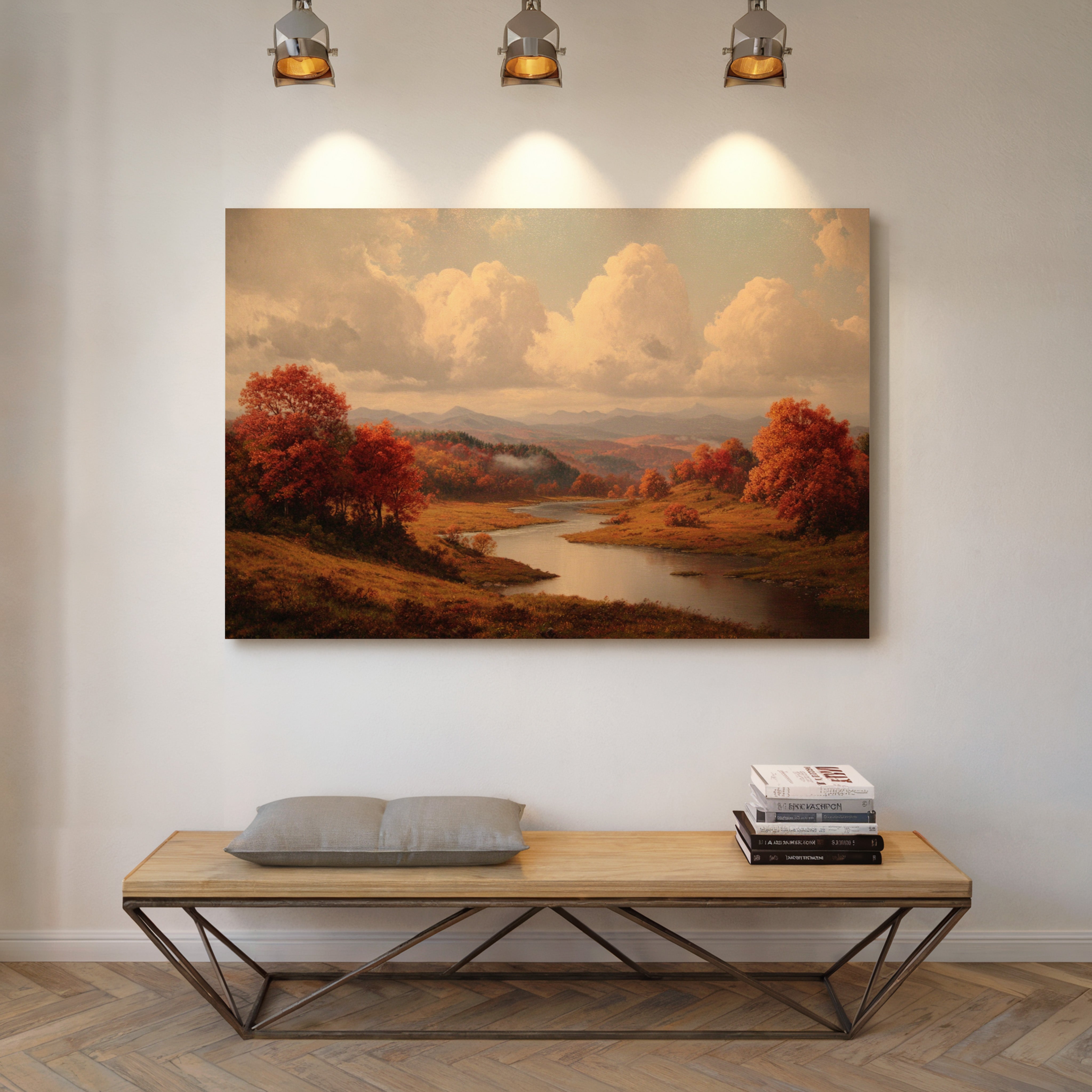 Autumn's Embrace Over Still Waters