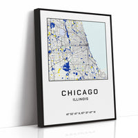 Chicago, Mapped in Navy & Gold