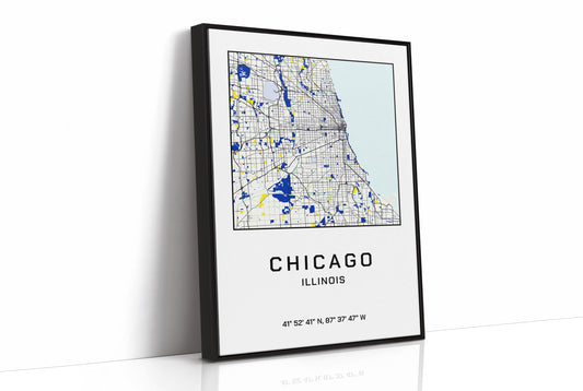 Chicago, Mapped in Navy & Gold