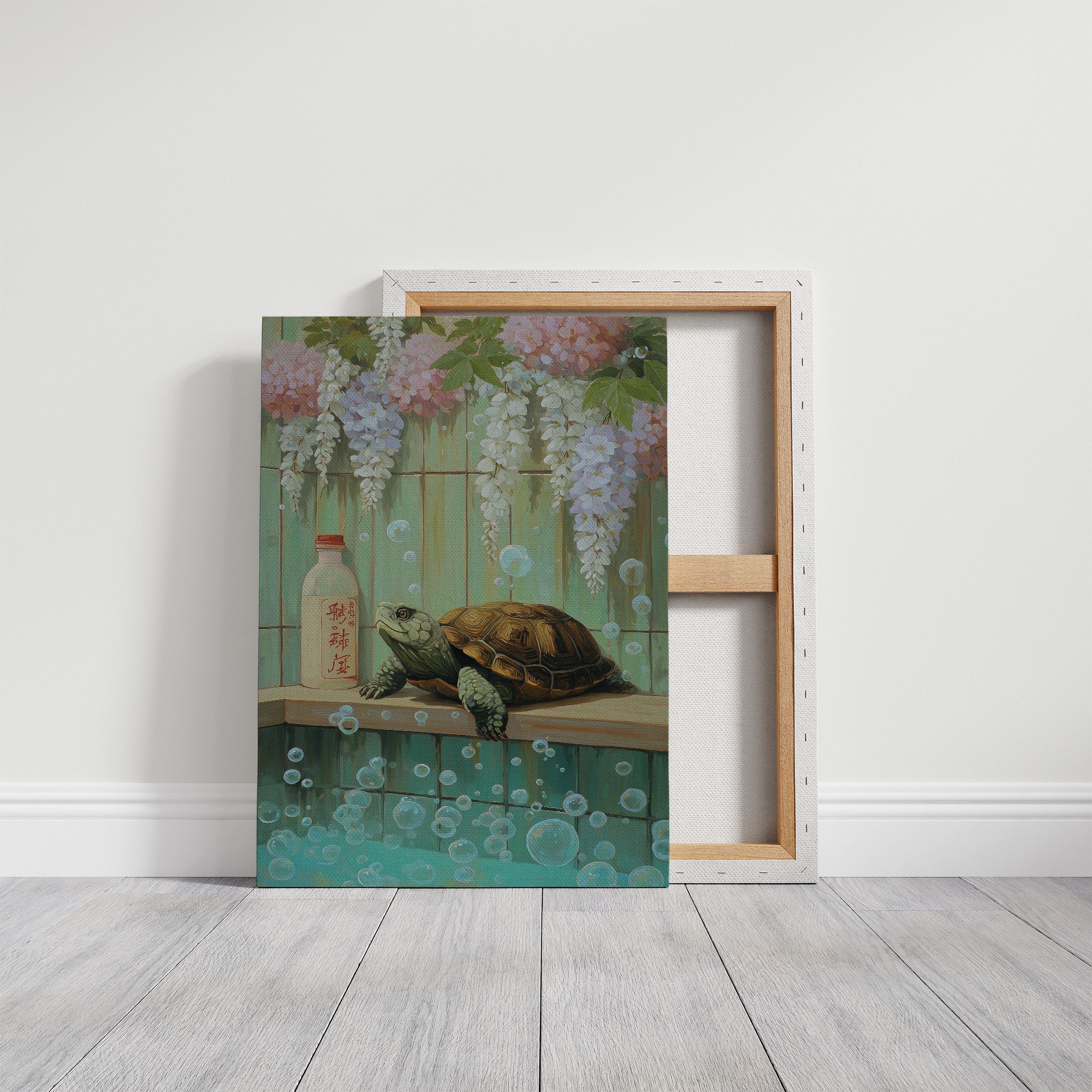 Turtle Dreams Among Wisteria Blooms