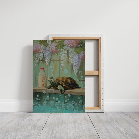 Turtle Dreams Among Wisteria Blooms