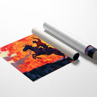 Rearing Cowboy, Desert Sunset Blaze