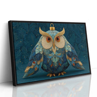 Ornament Owl in Blue and Gold