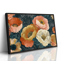 Anemones in Full Bloom, Dark Botanical