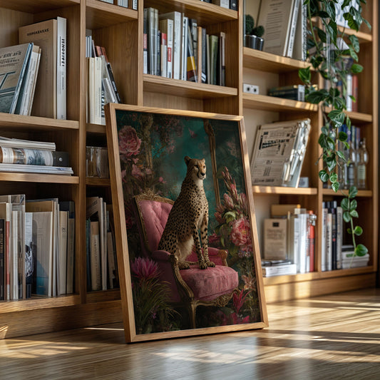 Regal Gaze Amidst Floral Splendor
