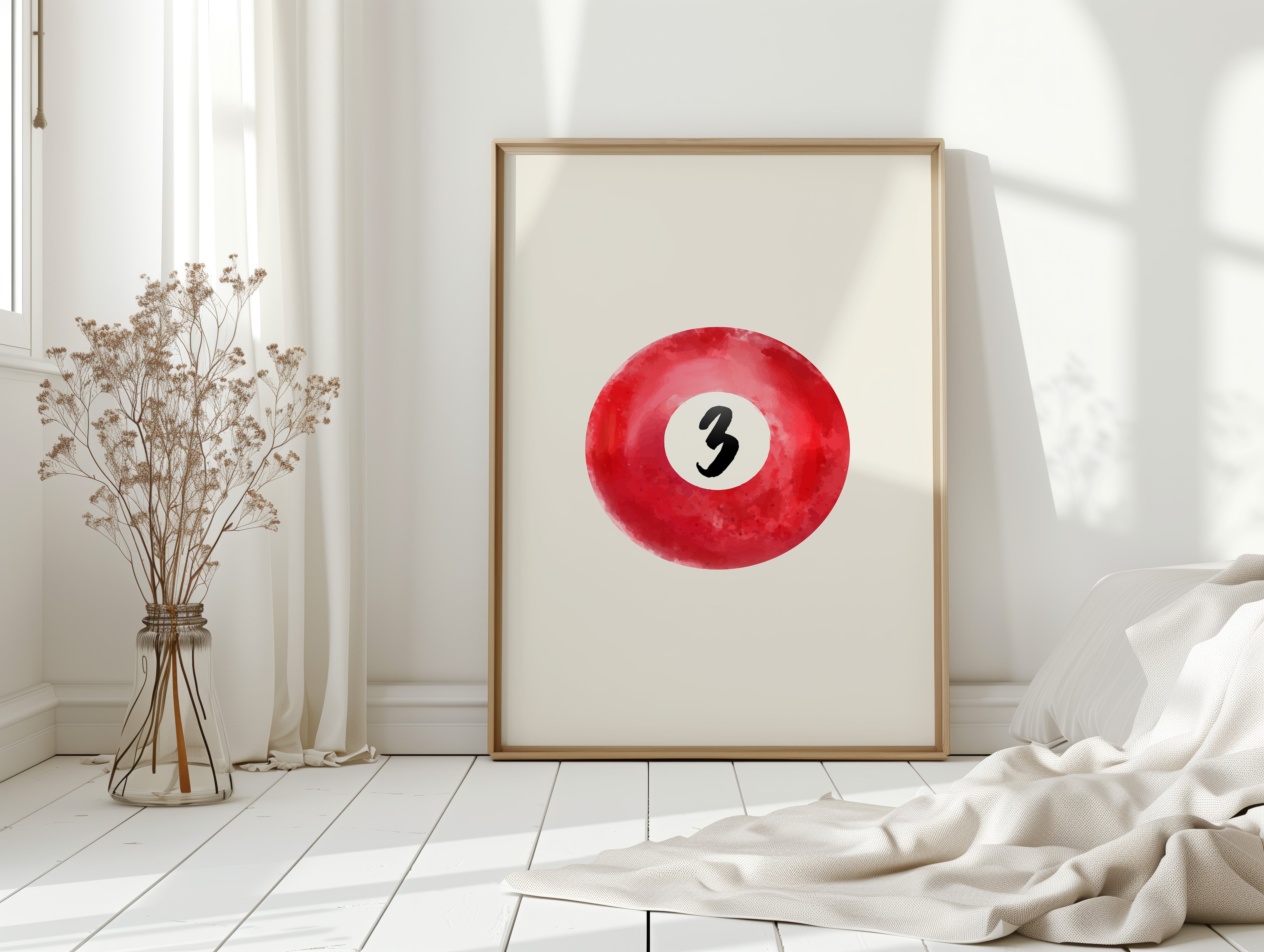 Lucky Number Three Glows Ruby