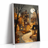 Harvest Moon Over Cobblestone Streets
