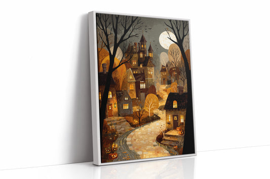 Harvest Moon Over Cobblestone Streets