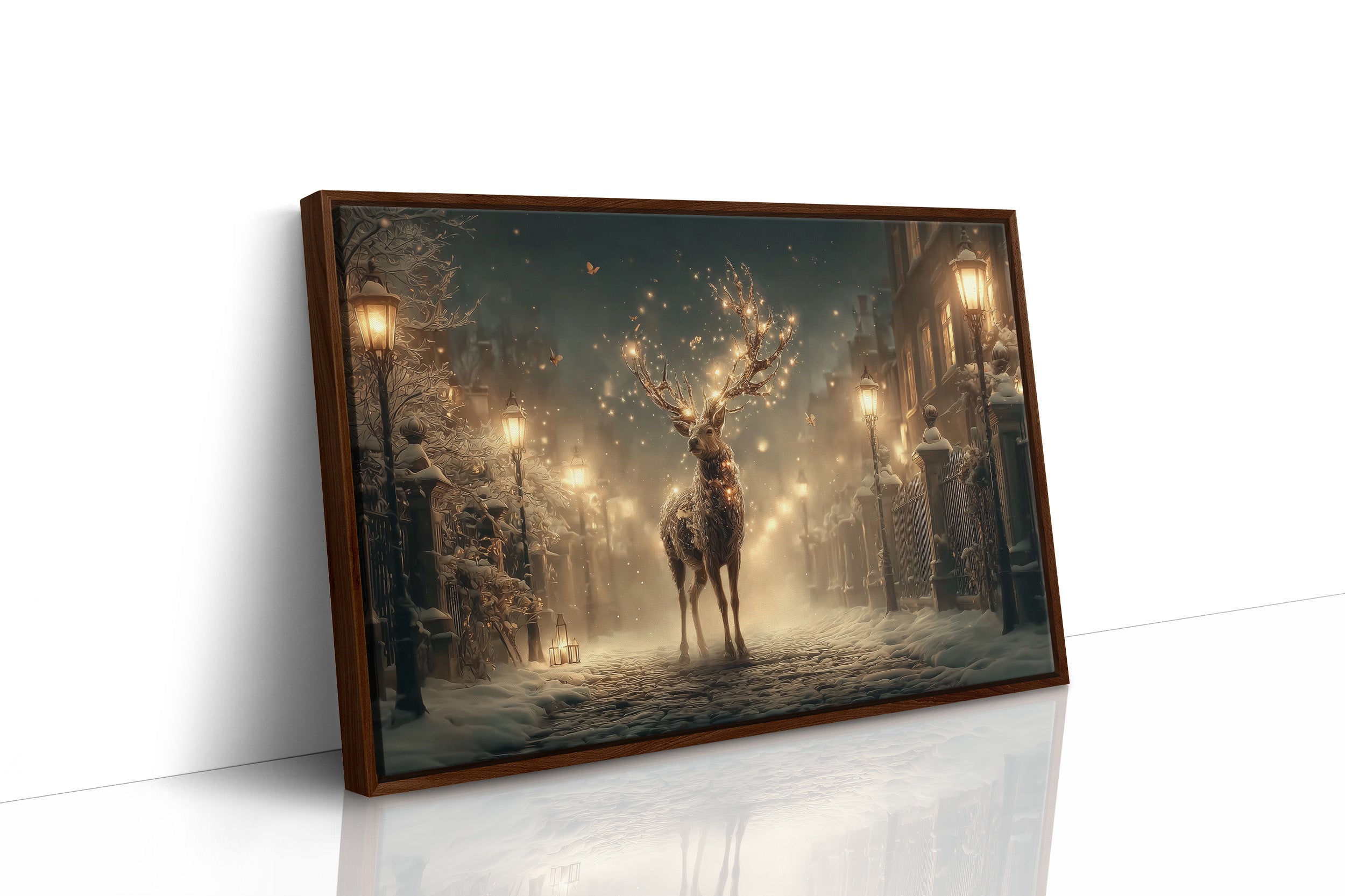 Starlit Stag Walks Victorian Streets