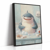 Shark Smiles In Bathtub Bubbles