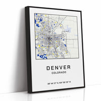 Denver, Mapped in Navy & Gold