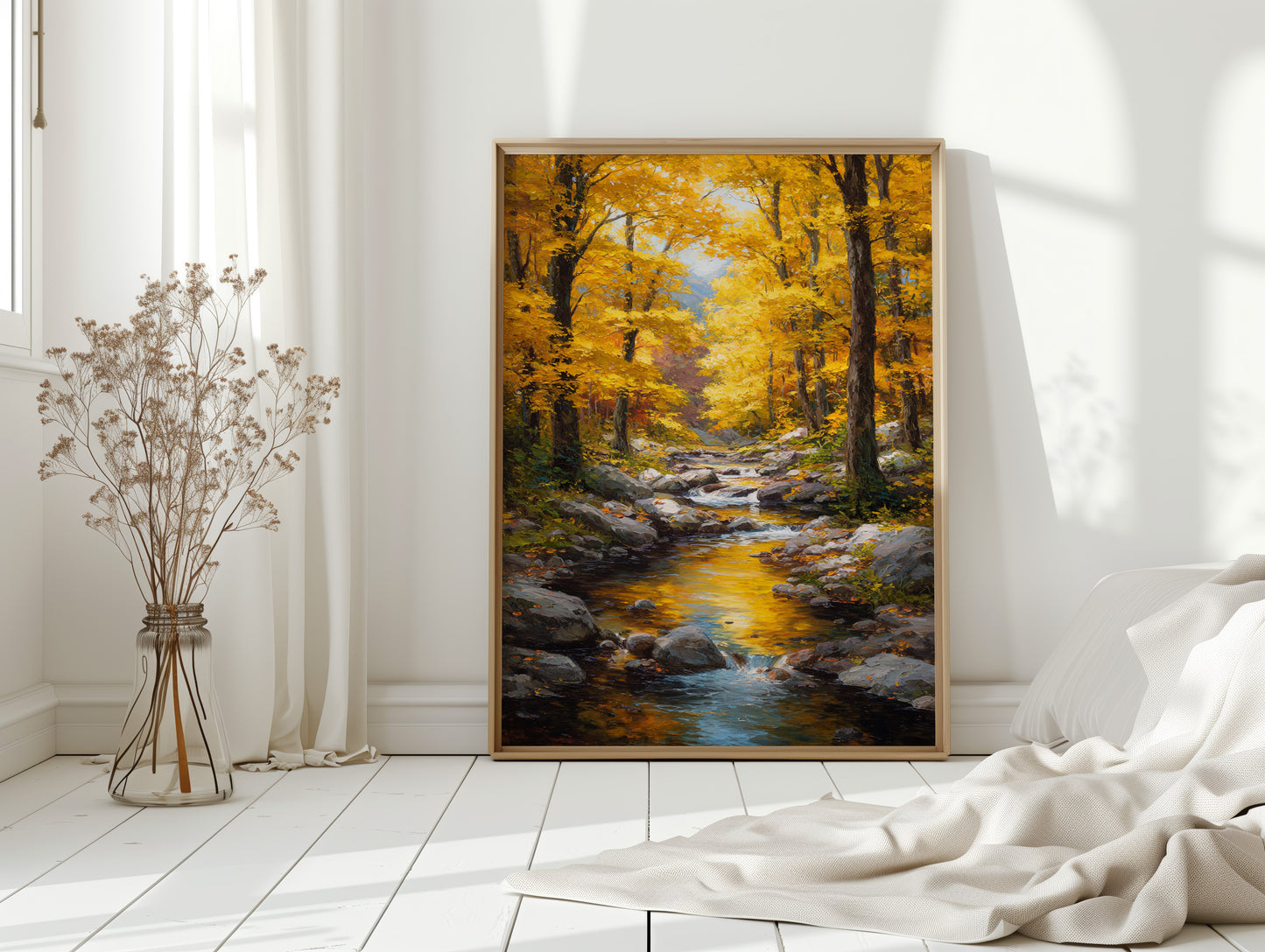 Maple Light Dances On Mountain Stream