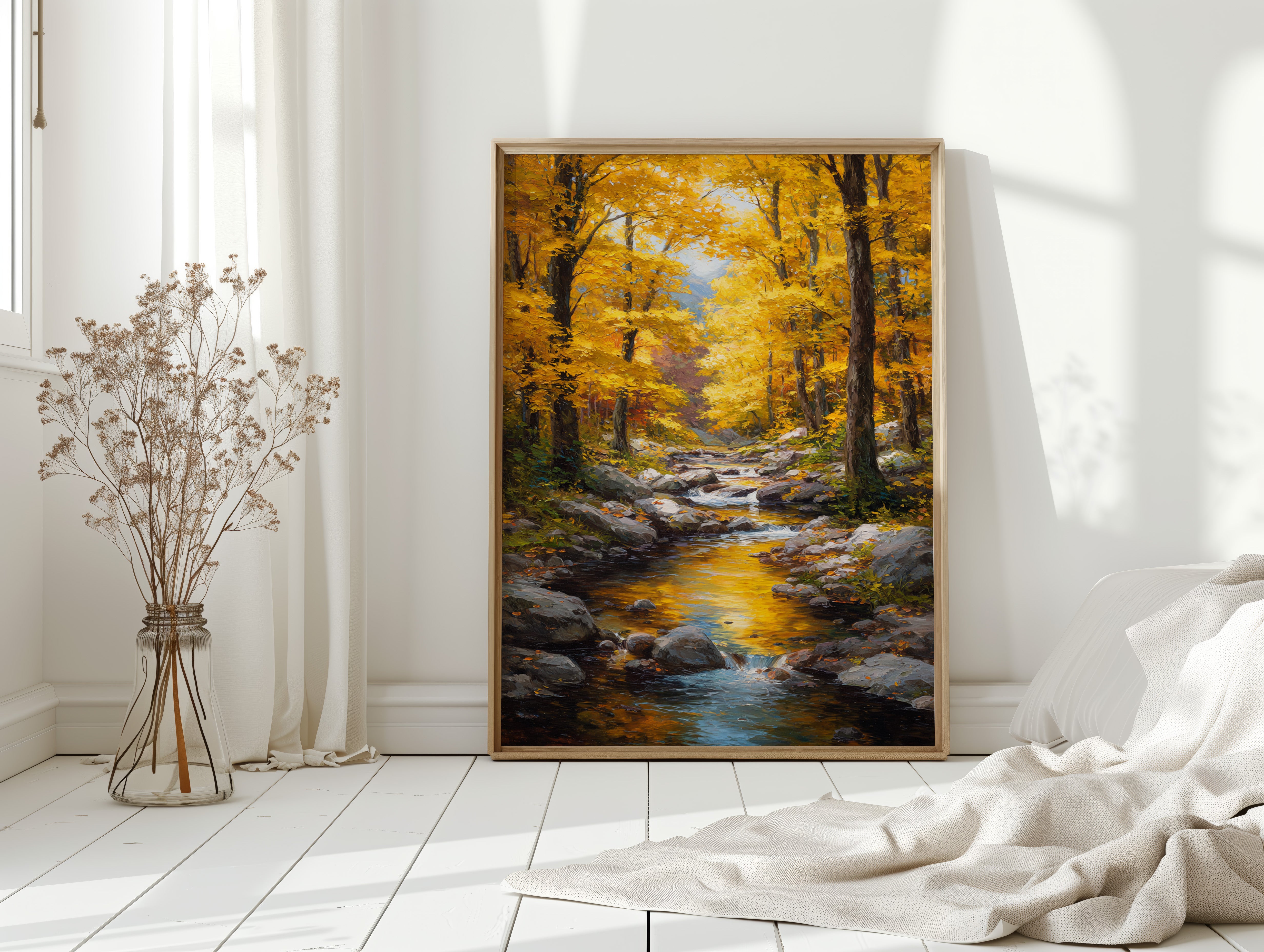 Maple Light Dances On Mountain Stream