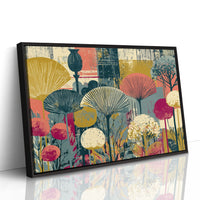 Fan Flowers, Retro Botanical Collage