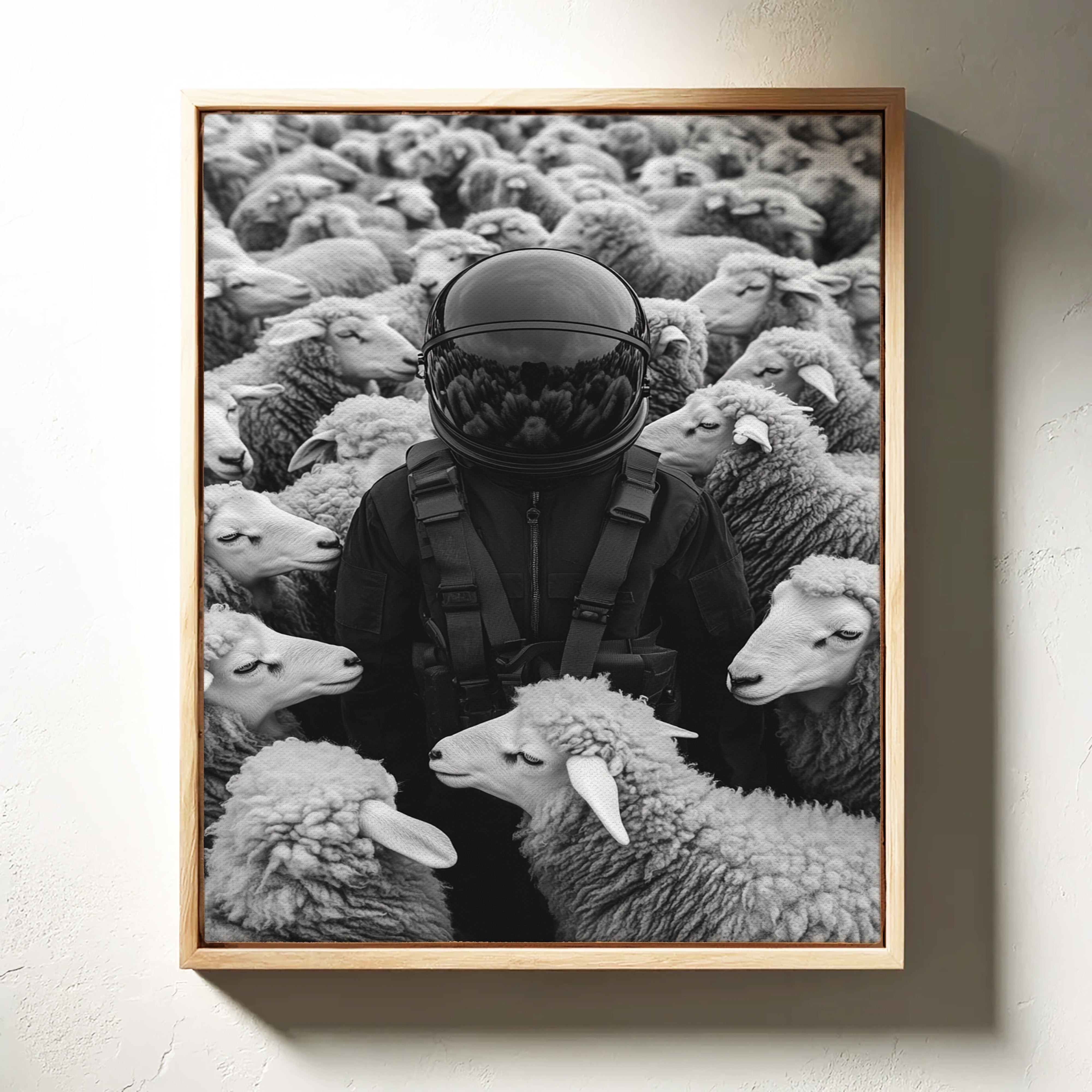 Astronaut Among the Sheep