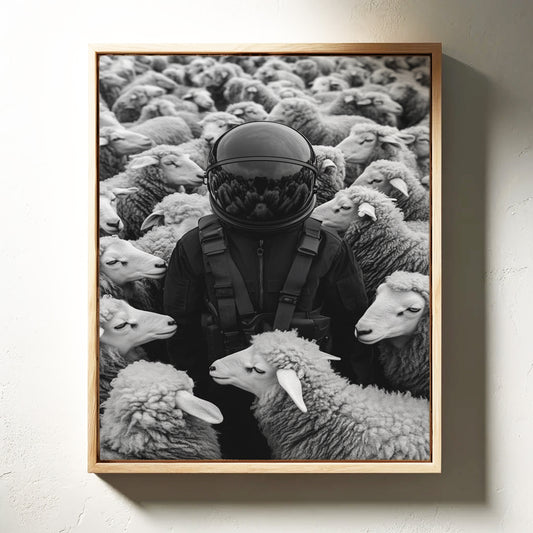 Astronaut Among the Sheep
