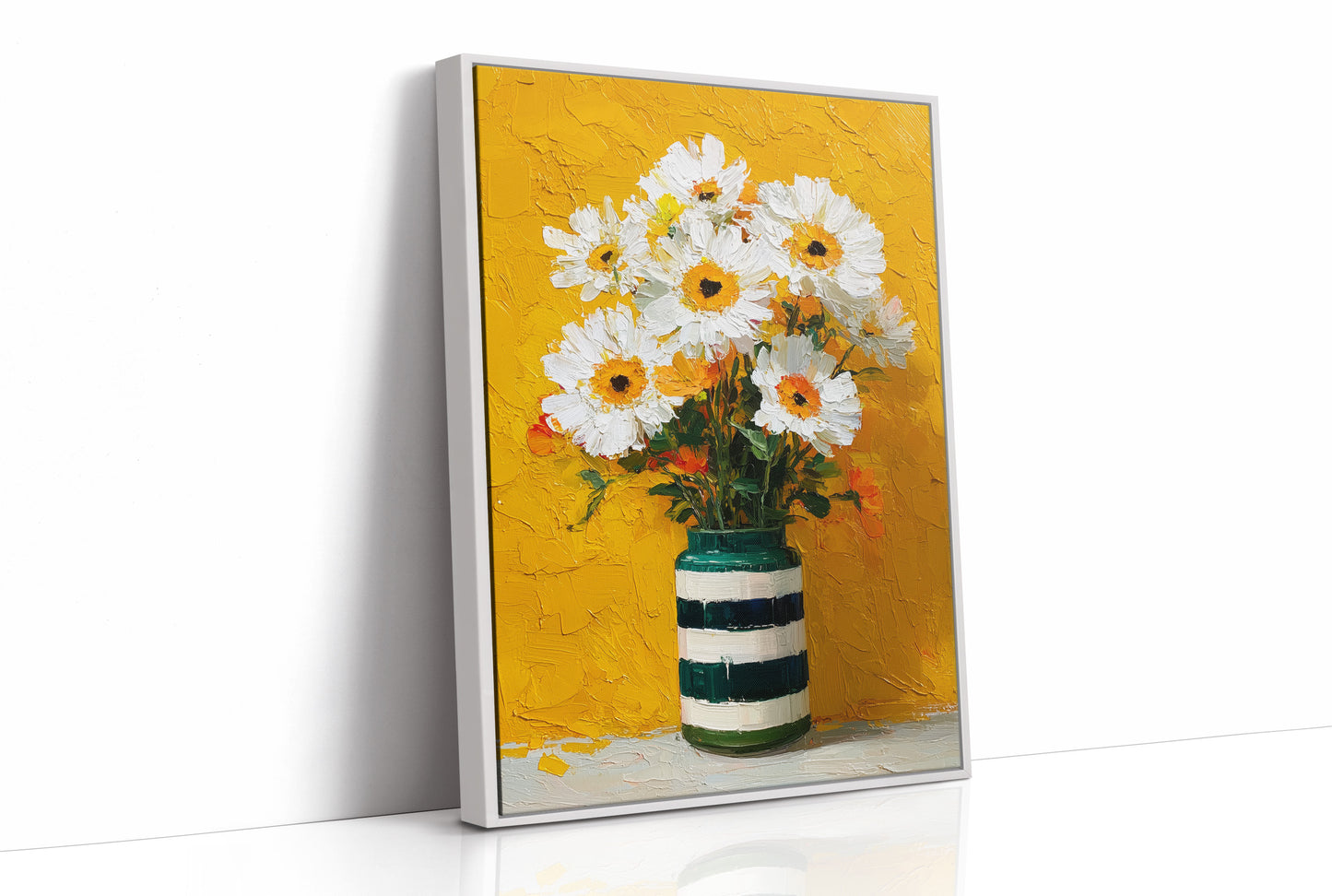 Tuesday Daisies in a Striped Vase