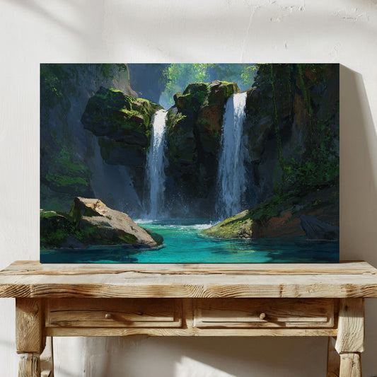 Sacred Waters Dance Between Cliffs