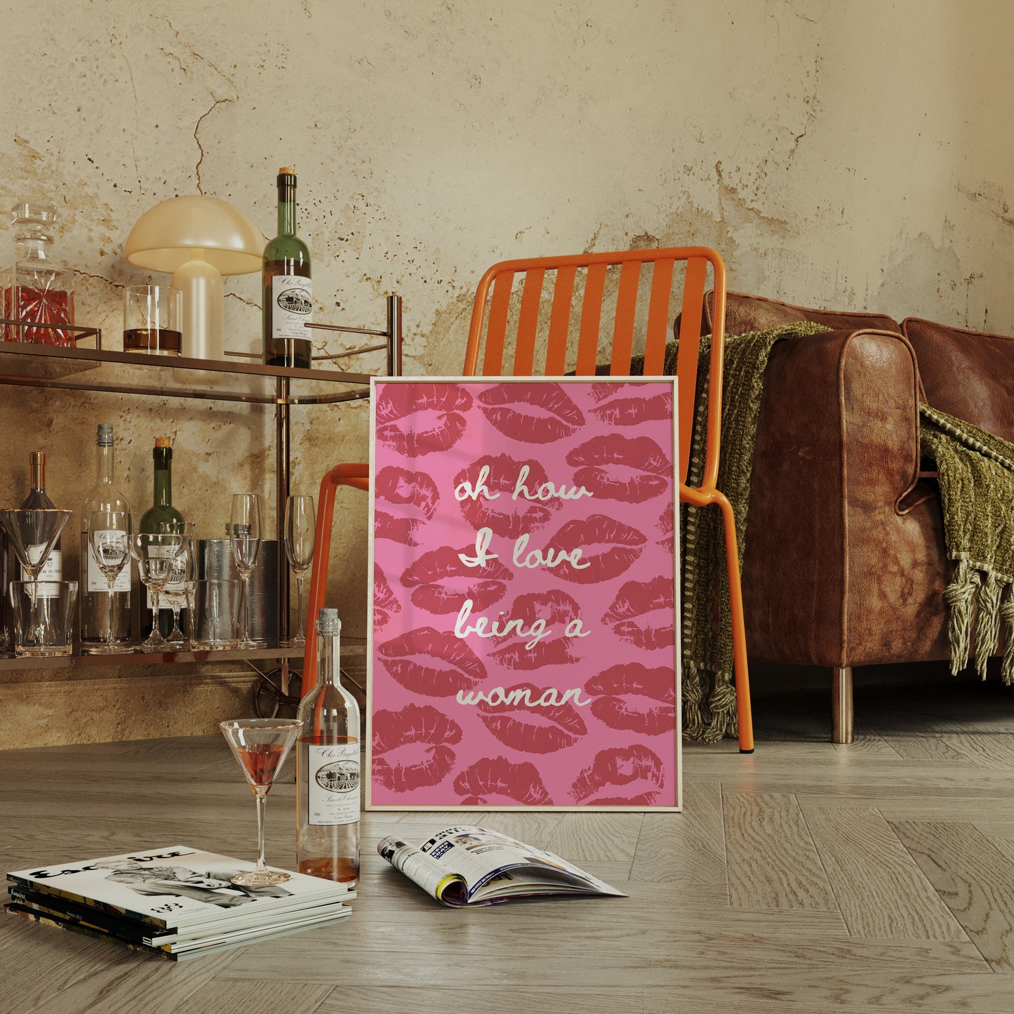 Pink Kisses Paint Sweet Messages