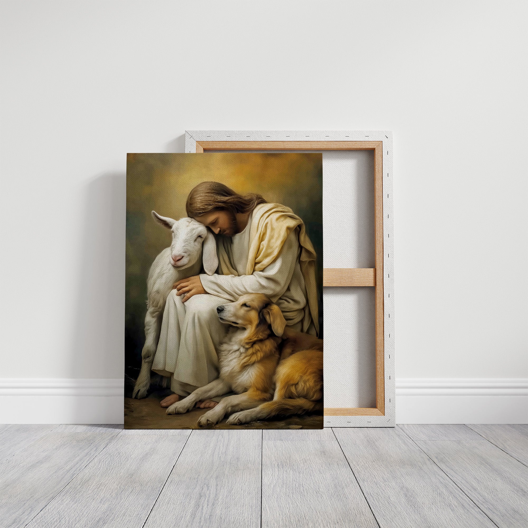 Gentle Guardian Embraces Creation's Innocence
