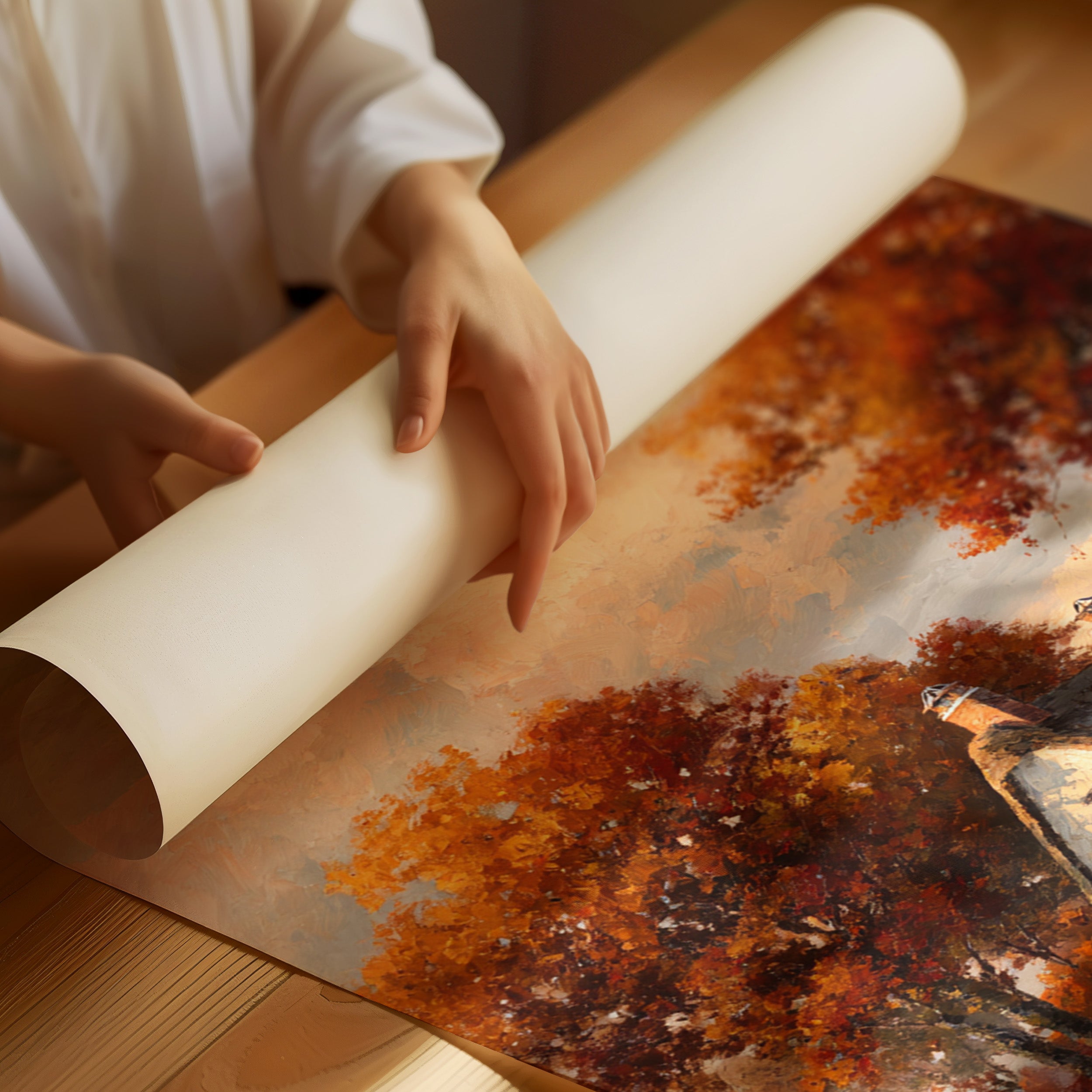 Harvest Glow Beneath Gilded Leaves