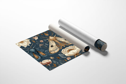 Night Moths Among Blooming Peonies