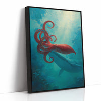 Crimson Tentacles Meet Azure Depths