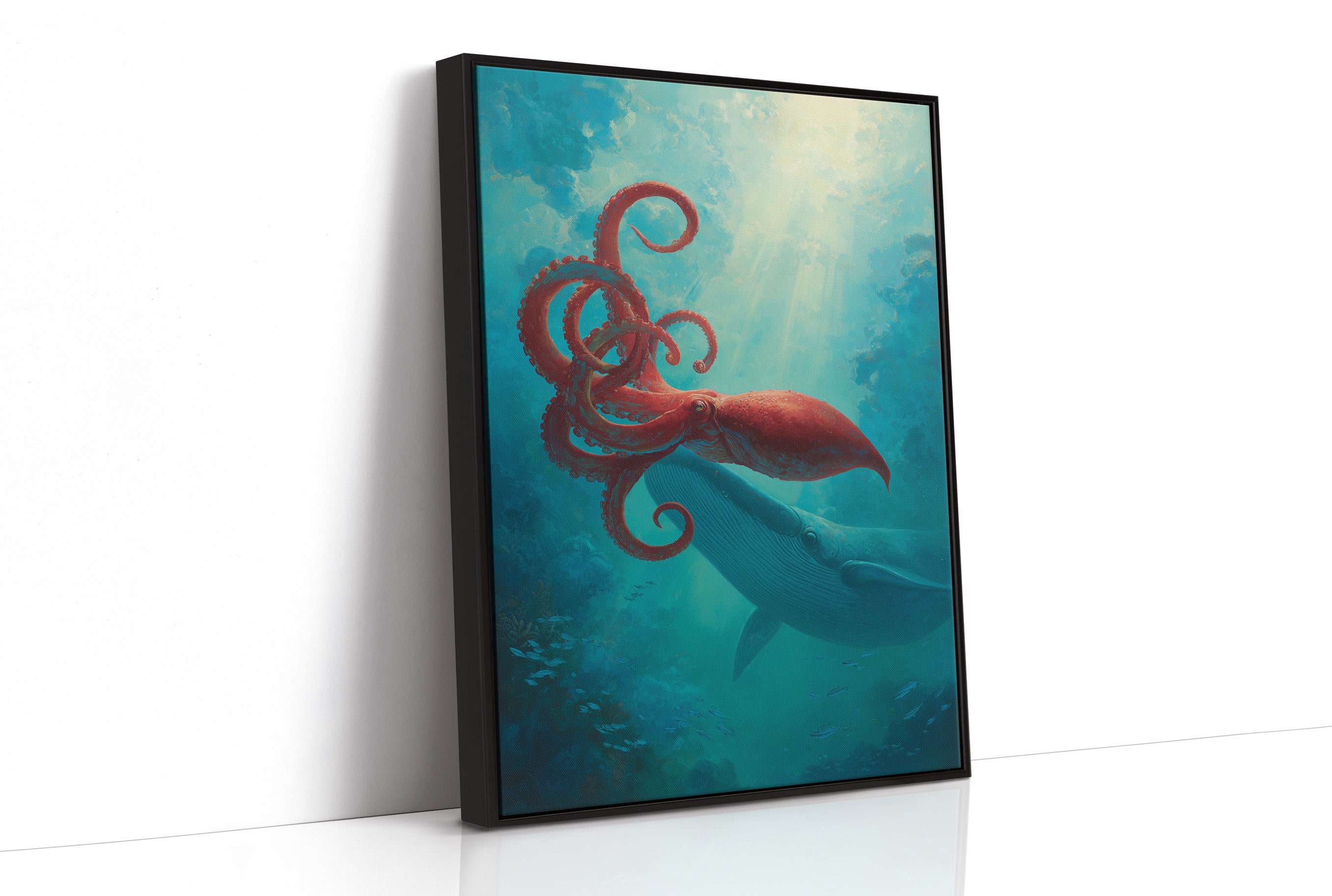 Crimson Tentacles Meet Azure Depths