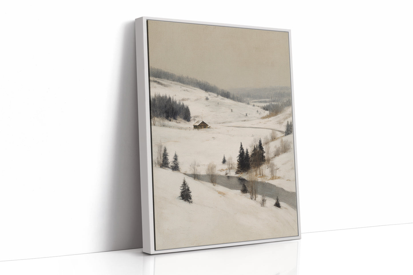 A Cabin Stands Amidst Winter's Embrace