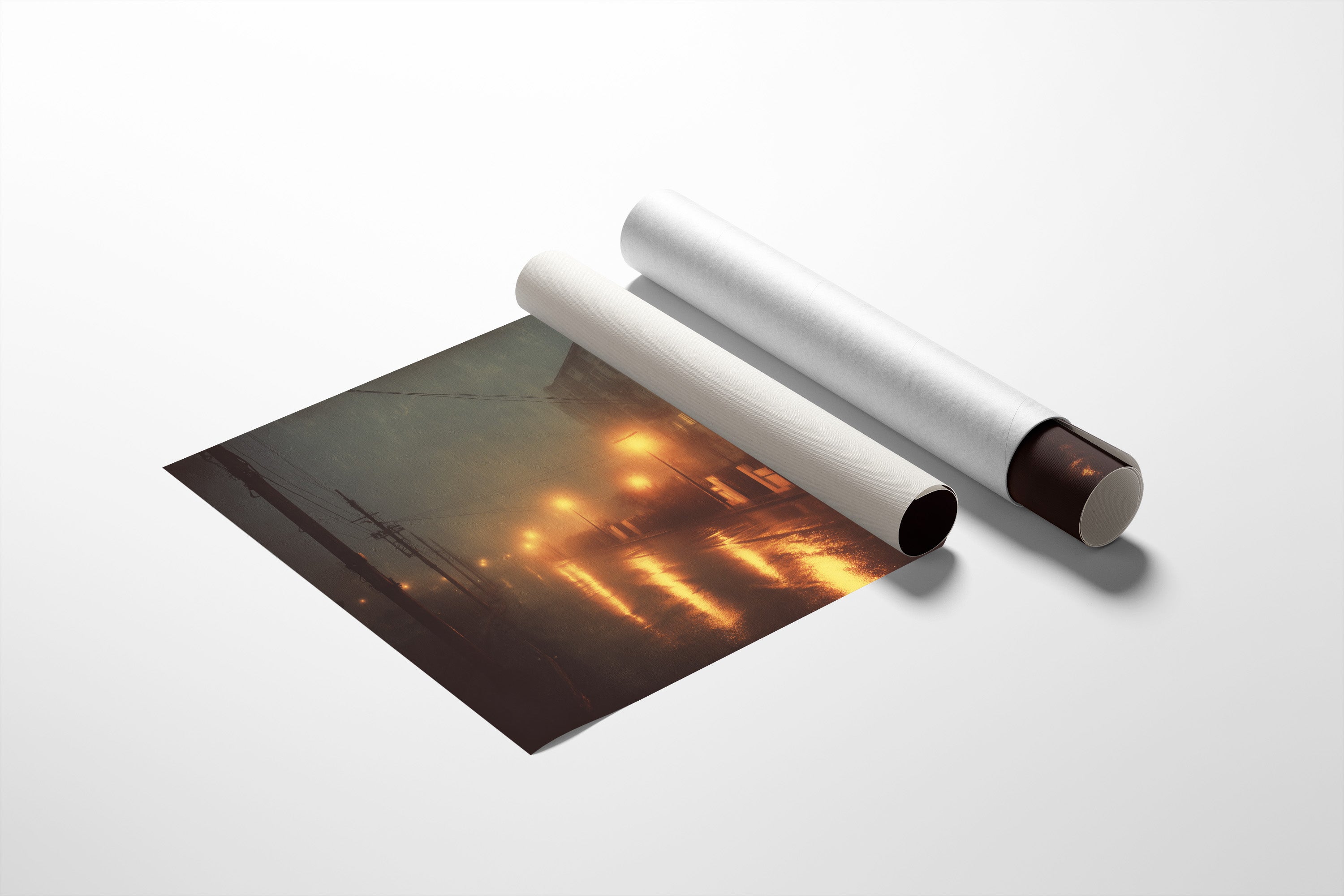 Amber Streets After Midnight Rain