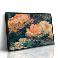 Peonies in Copper and Teal