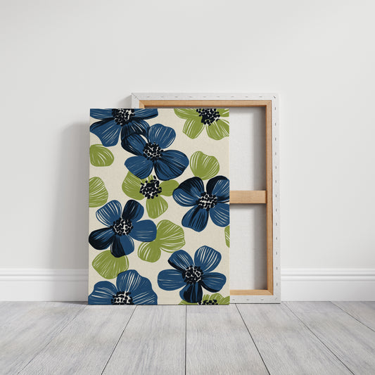 Summer Blossoms Drift In Navy