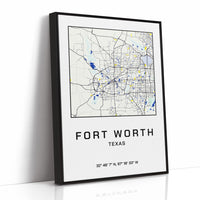 Fort Worth, Mapped in Navy & Gold