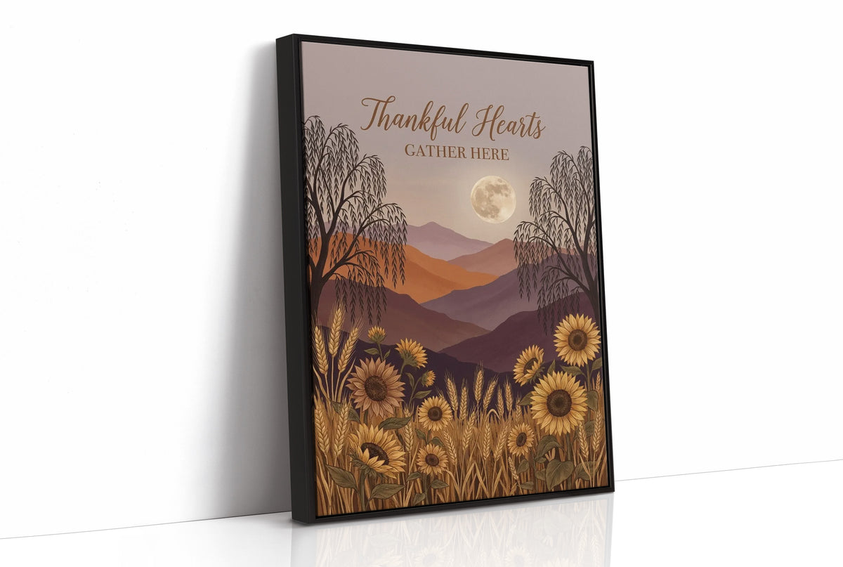 Thankful Hearts Gather Here: Moon Included