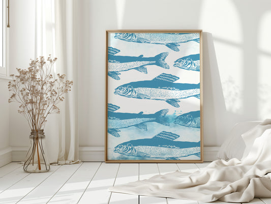 Swimming Through Morning's Coastal Blue
