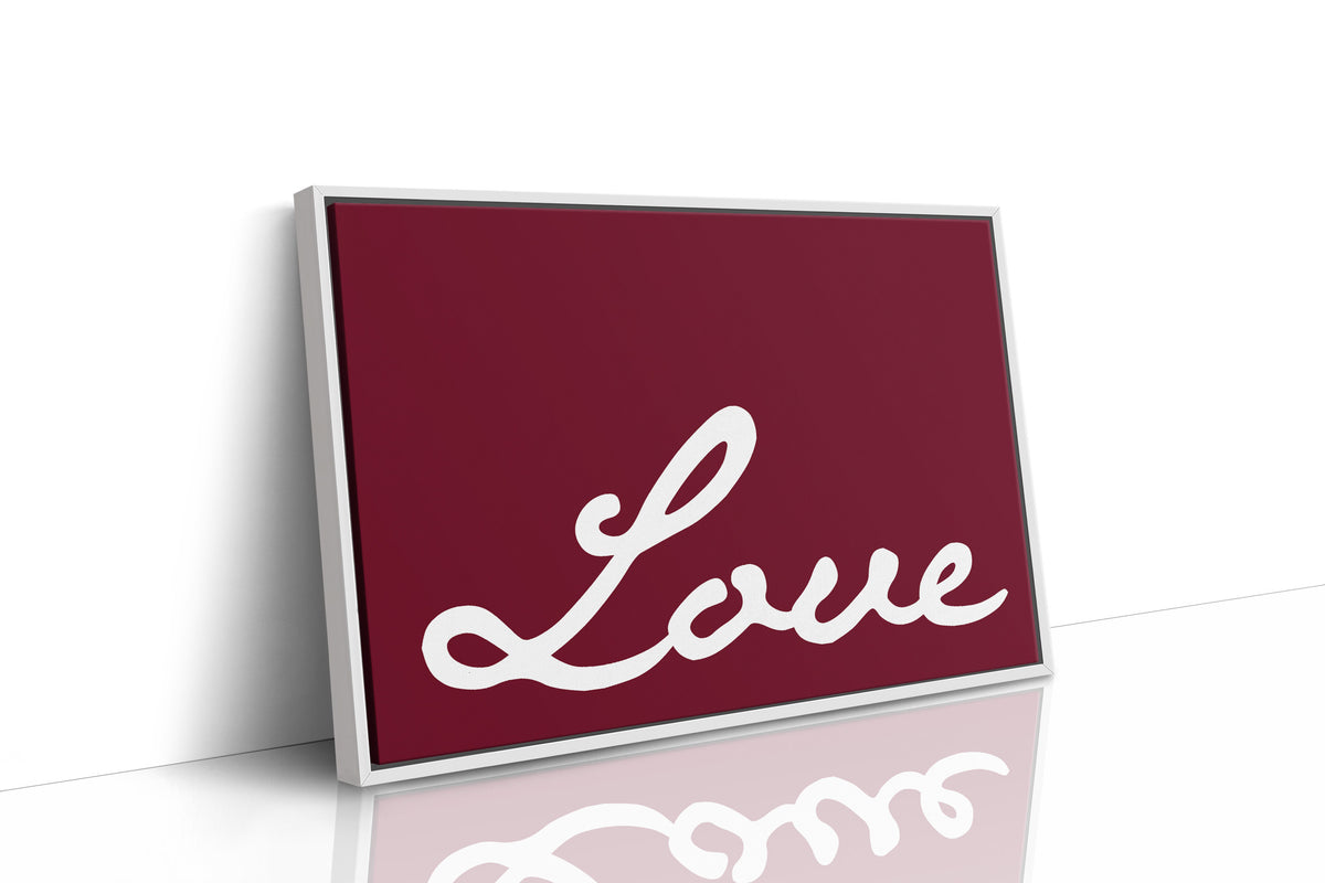Bold Cursive Love in Burgundy