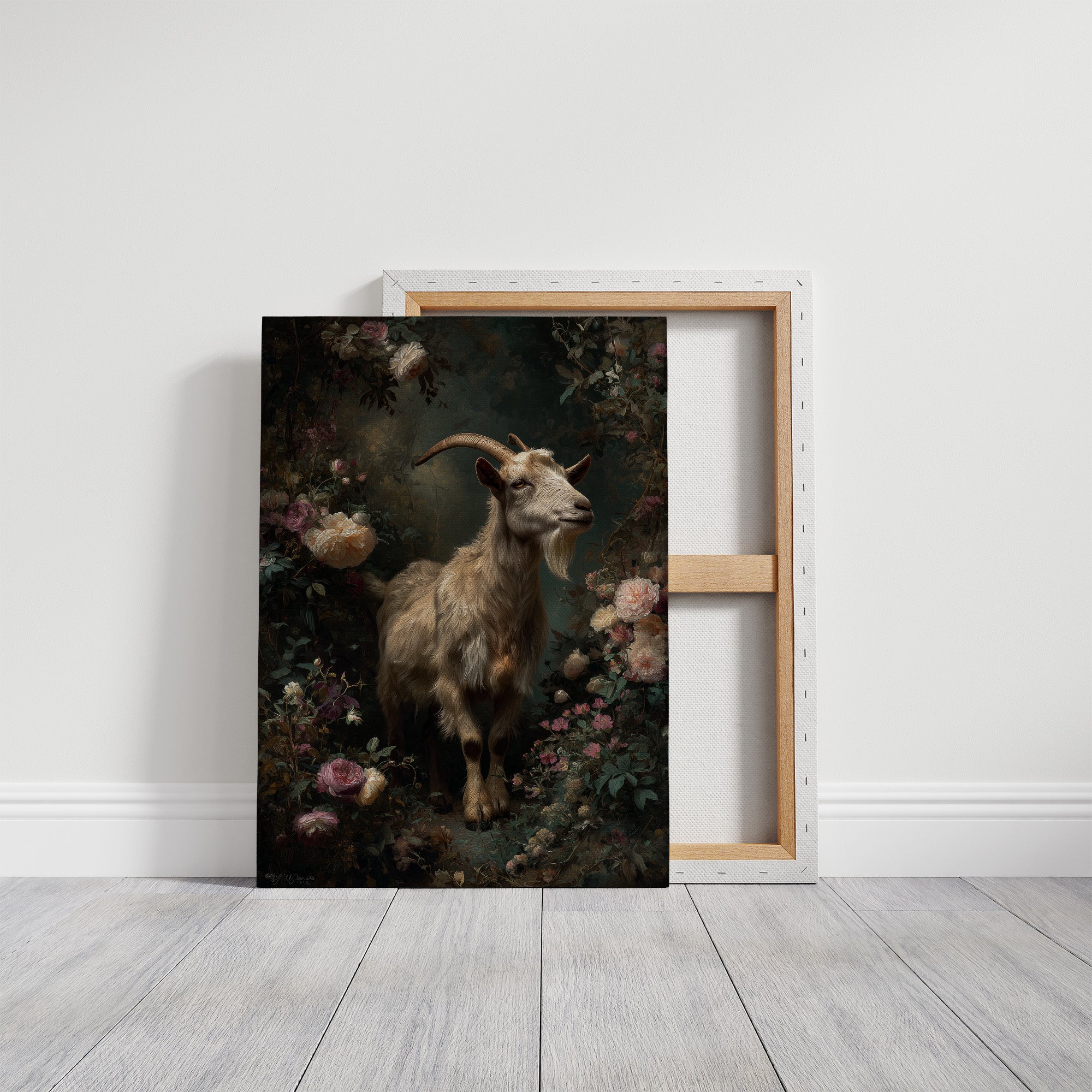 Noble Goat Among Faded Blooms