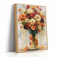 Zinnias in Glass, Sunlit Bunch